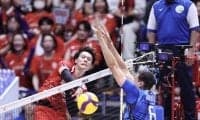 バレー男子 日本がセット連取でリード