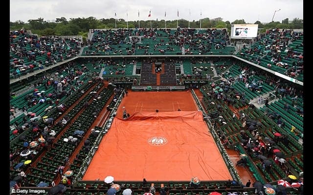  錦織対ボレッリは第2セット途中で雨天中断 [全仏オープン] 