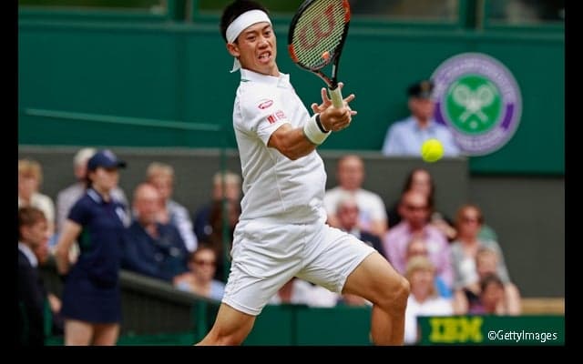  錦織が第3セットを6-4で制して3回戦進出に王手 [ウィンブルドン] 