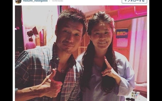 澤穂希＆長谷川穂積「昨日の夜澤さんとご飯食べて今日も一緒に収録」