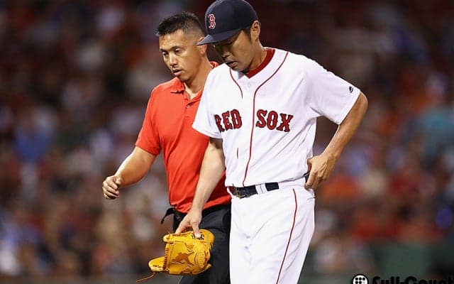 上原浩治、故障発生か？　9回に右脇を押さえ、わずか7球で緊急降板！