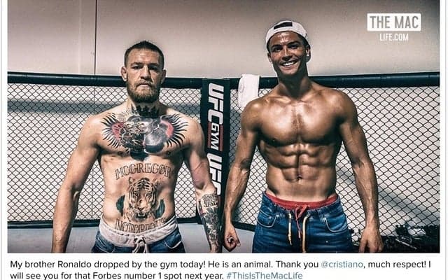 コナー・マクレガーも驚き！ロナウドの筋肉美に「彼はアニマルだ」