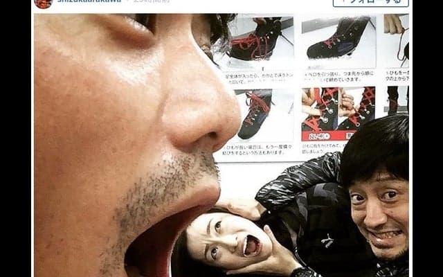 荒川静香、巨人・高橋大輔に吸い込まれる？…ユーモア写真に「大爆笑！」