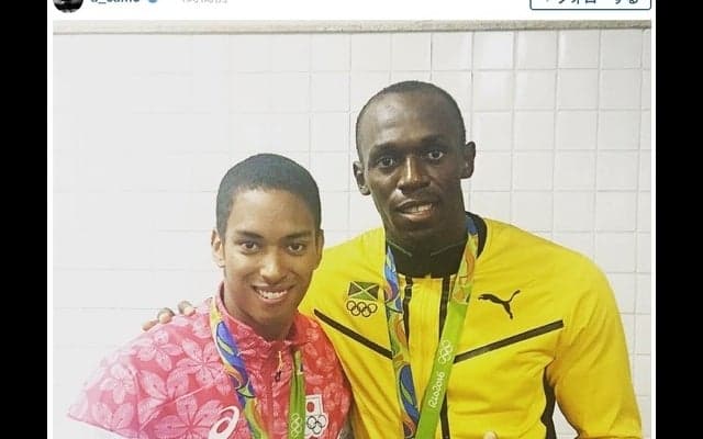 ケンブリッジ飛鳥、ボルトと肩を組む写真…次は「100mの決勝で一緒に走りたい」