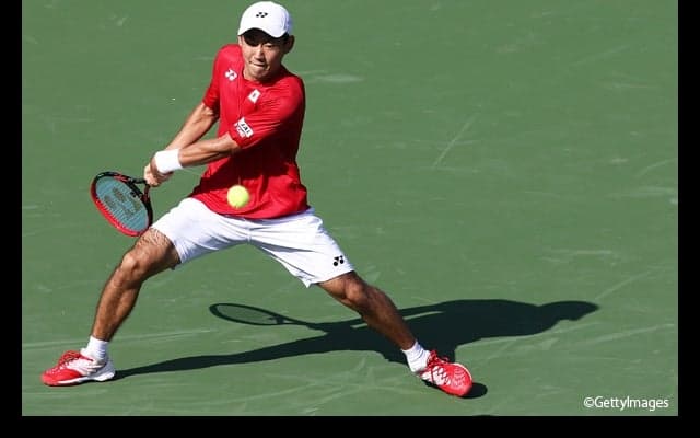  マーチェンコが西岡から第2セットを奪い、セットカウント1-1に [デ杯ワールドグループ・プレーオフ 日本対ウクライナ] 