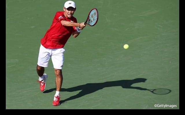  西岡良仁が第3セットを6-4で制し、日本が2勝目に王手 [デ杯ワールドグループ・プレーオフ 日本対ウクライナ] 