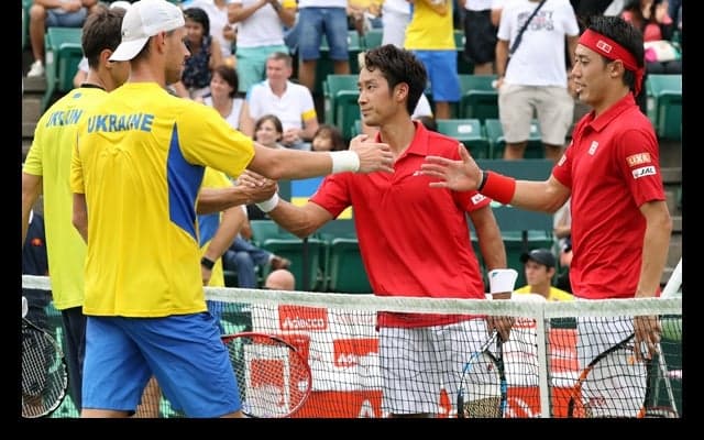  錦織と杉田が決めた！日本3連勝でワールドグループ残留が確定 [デ杯ワールドグループ・プレーオフ 日本対ウクライナ] 