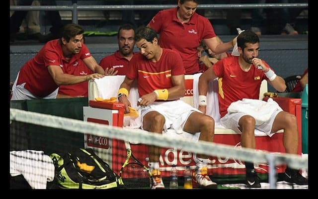  ナダルとロペスのダブルスが勝利を挙げ、スペインがワールドグループへ [デ杯インド対スペイン] 