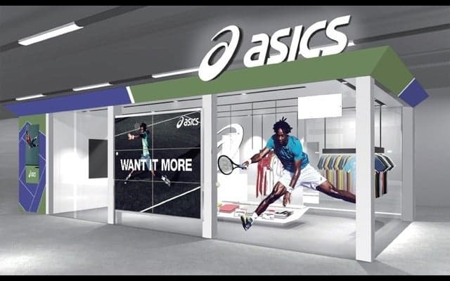 アシックスステーションストア品川、テニス「楽天ジャパンオープン」にあわせて新展開