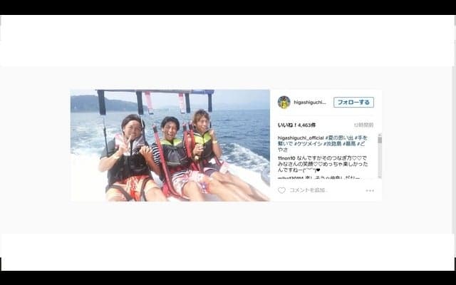 遠藤保仁＆東口順昭＆丹羽大輝の「夏の思い出」…恋人気分でマリンスポーツ楽しむ！