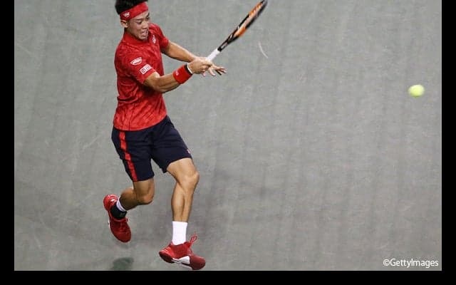  錦織の1回戦、第1セットは6-4でヤングが先取 [楽天ジャパンオープン] 