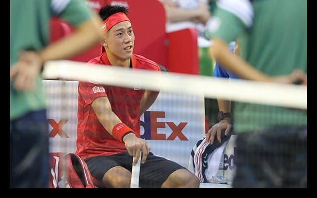  2回戦を途中棄権の錦織、フロリダに戻り休養とリハビリ [楽天ジャパンオープン] 