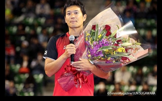  近藤大生の引退セレモニー「今後は指導者に」 [第91回 三菱 全日本テニス選手権] 