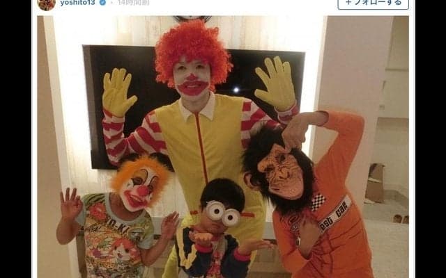 川崎フロンターレ・大久保嘉人、家族とハロウィンで仮装「でも気持ち悪いね！笑」