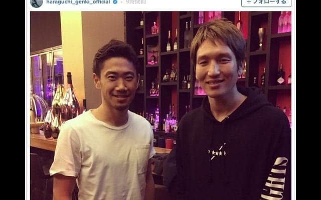 香川真司＆原口元気の2ショット「元気のプレーや気持ちにいつも良い刺激」