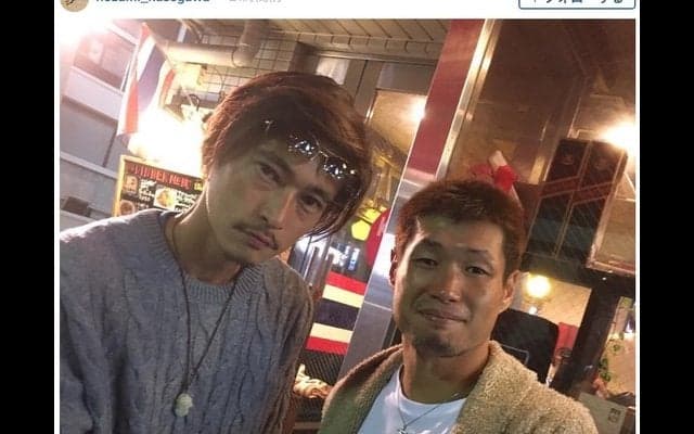 長谷川穂積＆窪塚洋介の2ショット「熱い夜でした」
