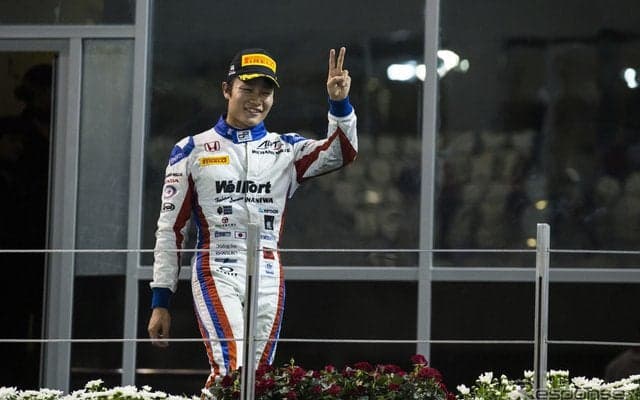 松下信治、GP2アブダビ戦のレース1で2位表彰台を獲得