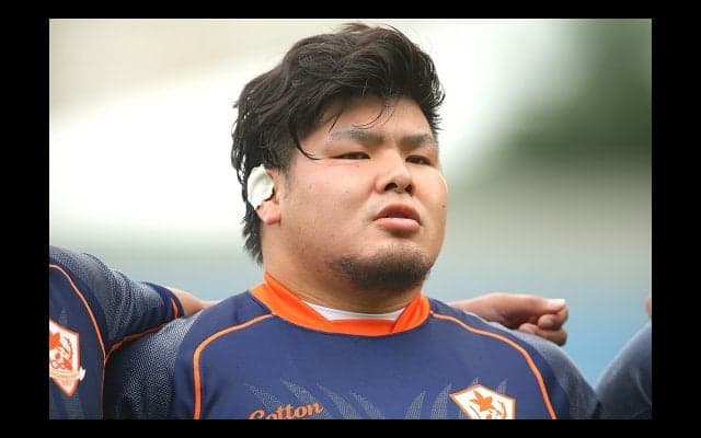  スクラムで法大を粉砕。拓大ルーキーPR河田和大、4年生との時間を楽しむ。 