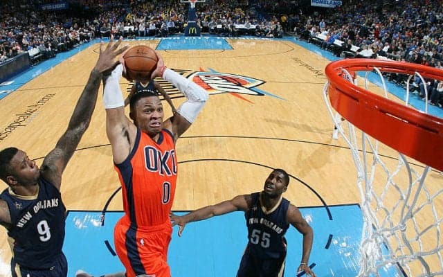 5試合連続トリプル・ダブルのウェストブルックがチームを牽引、デービス擁するペリカンズを撃破