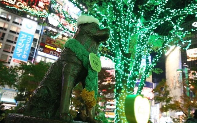 渋谷ハチ公前にイルミネーション点灯…ハードシードル仕様に