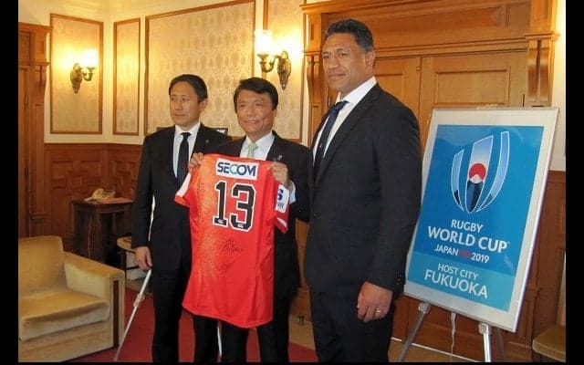  サンウルブズ指揮官が福岡県知事を表敬訪問　2月に北九州でドリームマッチ 