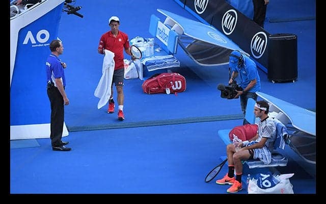  8強入りへ、錦織がフェデラーから第1セットを先取 [全豪オープン] 