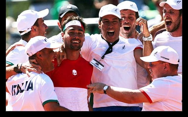  前年度優勝国アルゼンチンがイタリアに2勝3敗で敗れる [デ杯アルゼンチン対イタリア] 