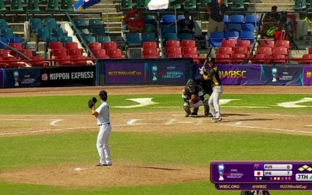 【動画ハイライト】WBSC U-23ワールドカップ 日本対オーストラリア 7回表 ここまで好投の笠原がつかまる