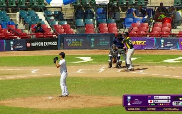 【動画ハイライト】WBSC U-23ワールドカップ 日本対オーストラリア 1回表 笠原初回のピッチング