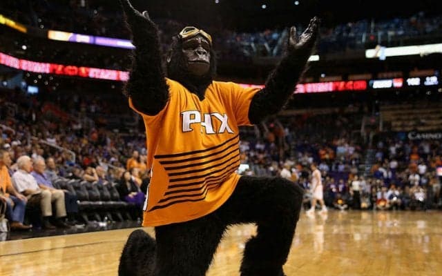 サンズのマスコット『ゴリラ』のファインプレー、試合中断や選手のケガにつながる状況を瞬時に解消！