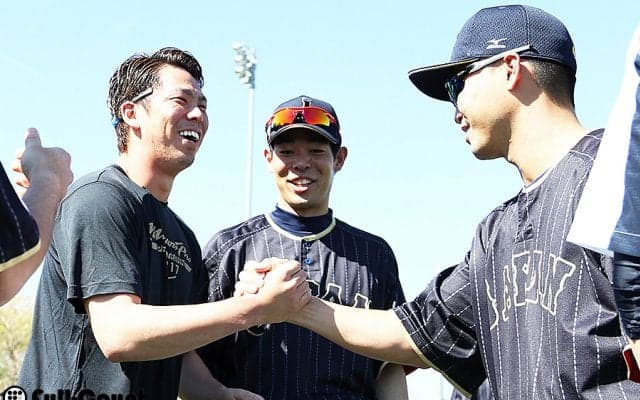 侍・青木、激励訪問の前田健を準決で“補強”!?　「投げるって聞いたけど」