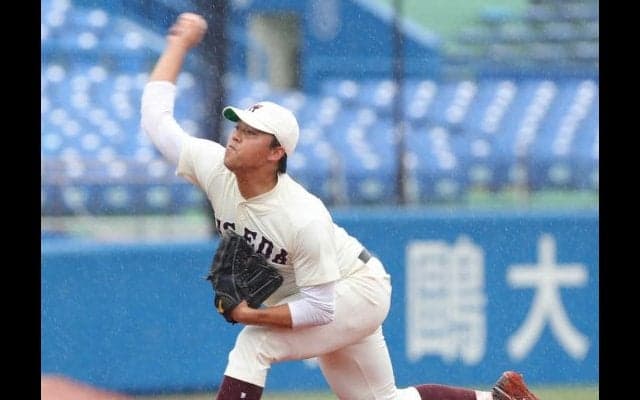 長雨を味方に柳澤一輝が10奪三振の力投！早大が法大に連勝し勝ち点獲得【東京六大学野球】