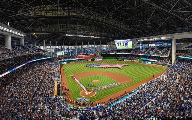 マーリンズ本拠地で試合中断のハプニング　“乱入”の猫が早くも人気者に