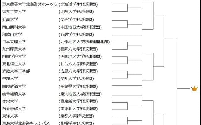 全日本大学野球選手権大会全26試合、J SPORTSで生中継