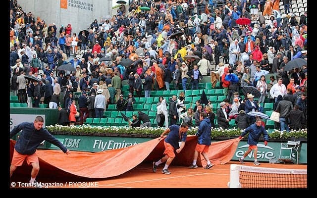 雨によりスケジュール変更、水曜日の予定 [全仏オープン]