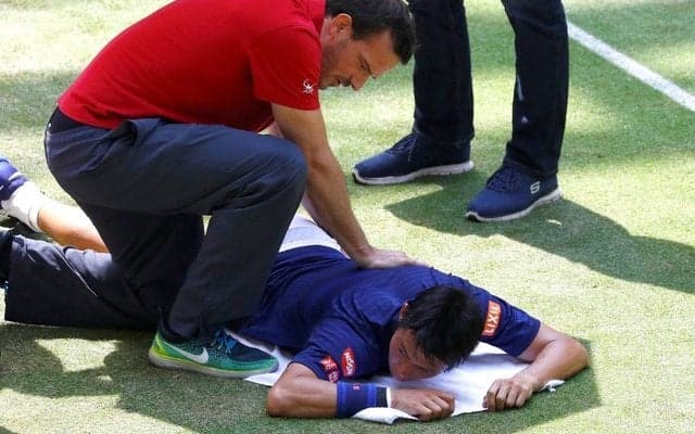 錦織圭が途中棄権、腰部の痛みで続けられず「続行できなくて残念」