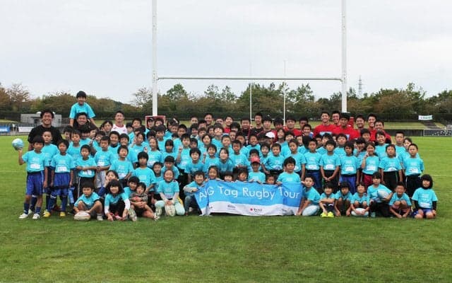 小学生対象のタグラグビー教室「AIG Tag Rugby Tour」が全国6箇所で開催