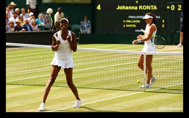 37歳のビーナスが地元イギリスのコンタを下して9年ぶりのグランドスラム制覇に王手 [ウィンブルドン]