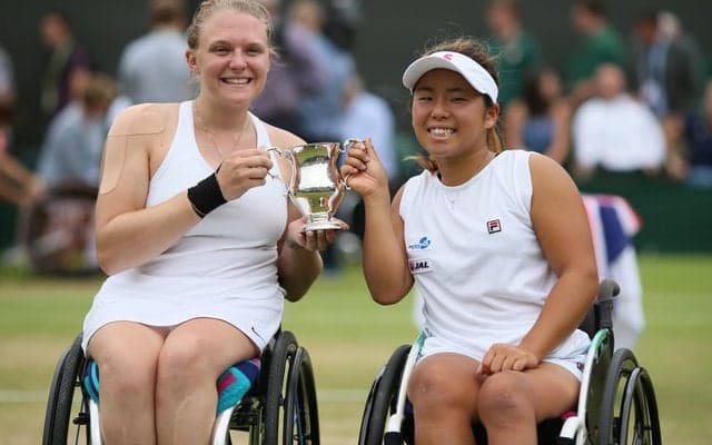 上地結衣、ウィンブルドン車いすテニスの部女子ダブルス4連覇