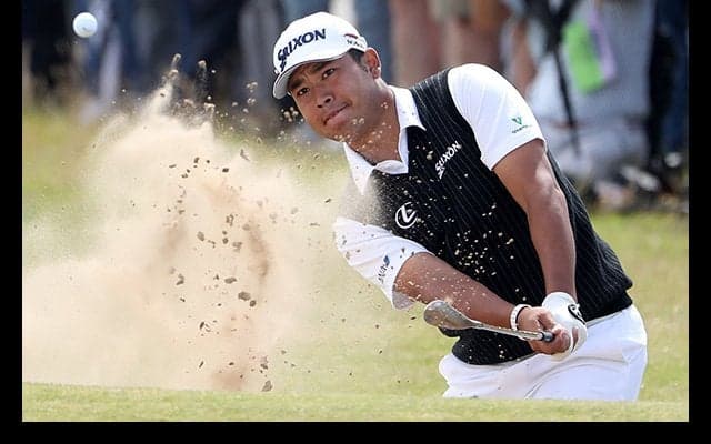 松山英樹、17番でバンカーから寄せてバーディを奪取！序盤苦しむも終盤に見せ場作る