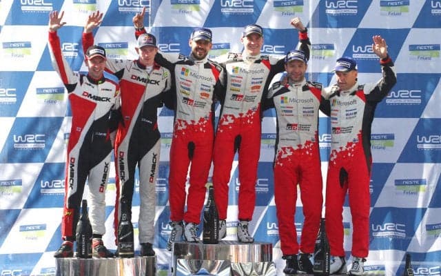 WRCフィンランド：トヨタ1-3フィニッシュの活躍に豊田章男社長がコメント