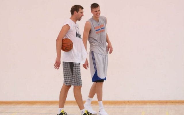 ダーク・ノビツキーとクリスタプス・ポルジンギスがヨハネスブルグで合同練習