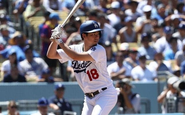 前田健太が代打で登場、99マイルを打ち返すも捕ゴロに倒れる