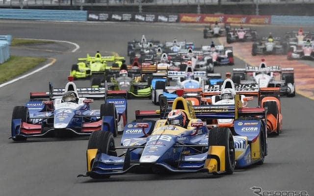 【INDYCAR 第16戦】アレクサンダー・ロッシが今季初優勝、ホンダ勢1-2-3…琢磨は予選4位も決勝でトラブル