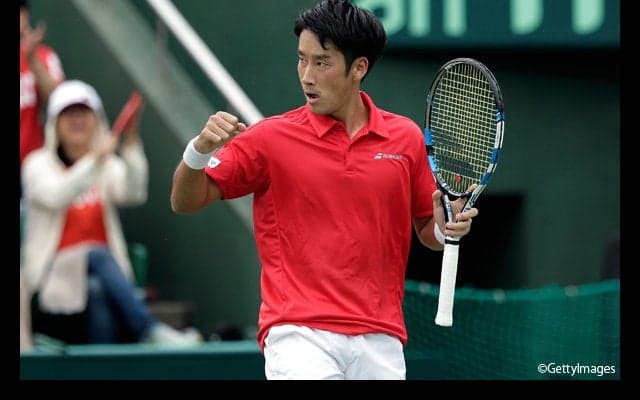 杉田祐一がクレザから2セット連取、日本が1勝目に王手 [デ杯ワールドグループ・プレーオフ 日本対ブラジル]