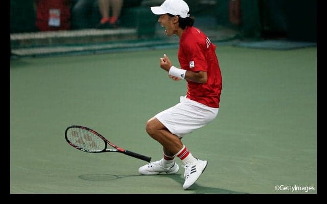 添田豪が相手エースのモンテーロをフルセットで倒し、日本が初日2勝 [デ杯ワールドグループ・プレーオフ 日本対ブラジル]