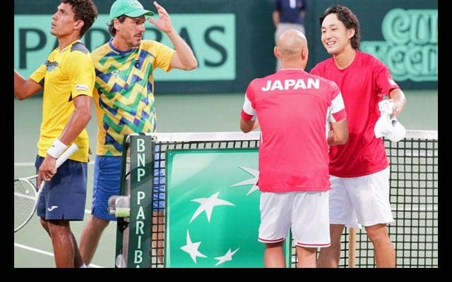 杉田と添田の勝利で日本がワールドグループ残留に王手 [デ杯ワールドグループ・プレーオフ 日本対ブラジル]