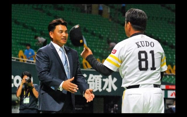 ロッテ井口、福岡で古巣に挨拶　王貞治氏は引退試合の一発に「見事だった」