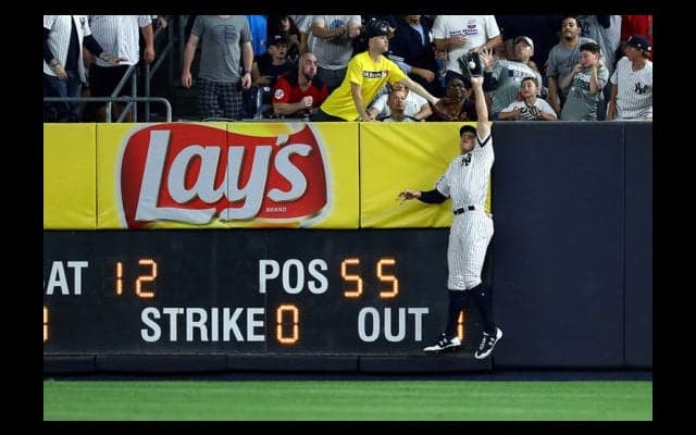 ヤンキースのジャッジ、田中将大を救う超美技　本塁打キャッチで先制点阻止