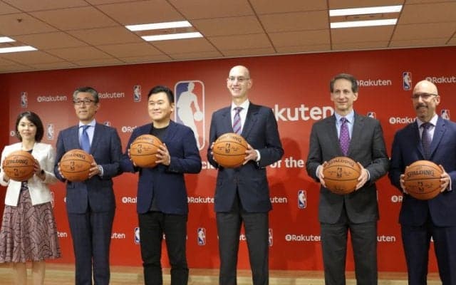 楽天とNBAがパートナーシップ契約発表会見を実施、NBAコミッショナーは日本でのゲーム開催に「おそらく東京で」と言及
